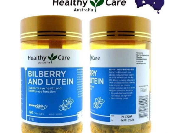 Лютеин и Черника для здоровья глаз и функции зрения Healthy Care Bilberry  Lutein 120 Capsules, Австралия
