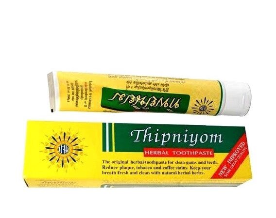 Зубная паста БЕЗ ФТОРА Thipniyom Herbal Toothpaste, Таиланд, 40 гр.