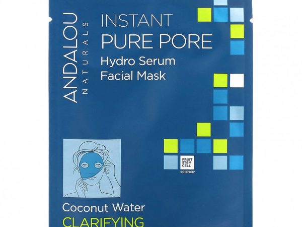 Andalou Naturals, Instant Pure Pore, косметическая маска для лица Hydro Serum, 1 тканевая маска, 18 мл (0,6 жидк. Унции)