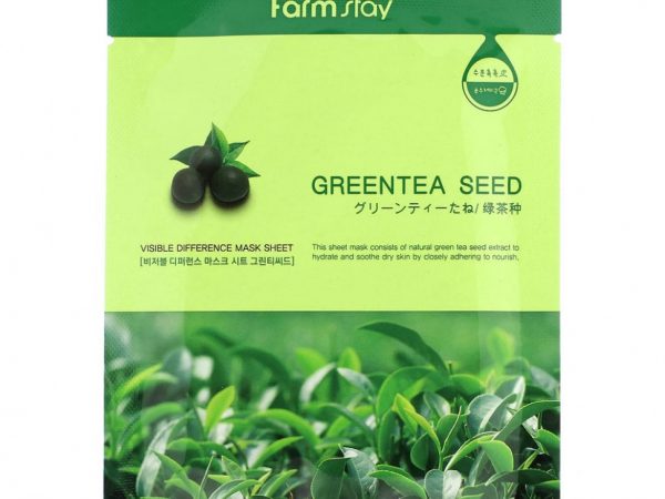 Farmstay, Visible Difference Beauty Mask Sheet, Greentea Seed, 1 шт., 23 мл (0,78 жидк. Унции)