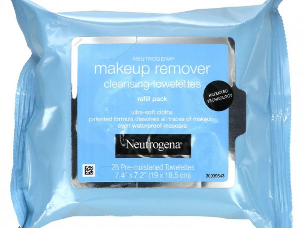 Neutrogena, очищающие салфетки для снятия макияжа, 25 влажных салфеток