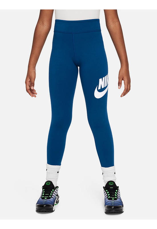 NIKE KIDS Gilr Legging Sportswear Essential Mid-Rise Court Blue/White