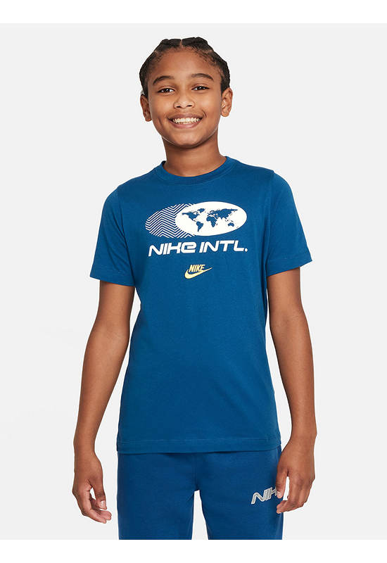 NIKE KIDS Unisex Kids T-Shirt Sportswear Amplify Court Blue