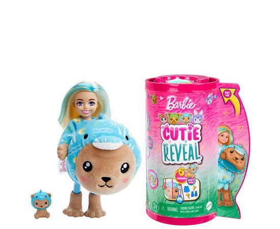 BARBIE Doll Barbie Cutie Reveal Chelsea Series Teddy Bear As Dolphin HRK30 Multi-Color