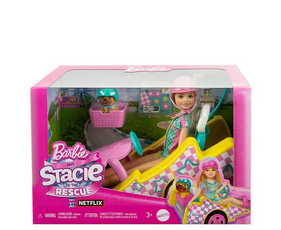 BARBIE Doll Barbie & Stacie To The Rescue Go-Kart Playset With Doll HRM08 Multi-Color