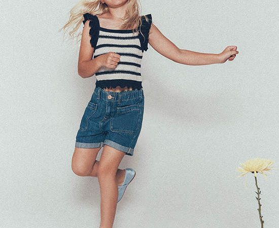 SFERA KIDS Girl Toddler Denim Shorts Elastic Waist Blue Medium