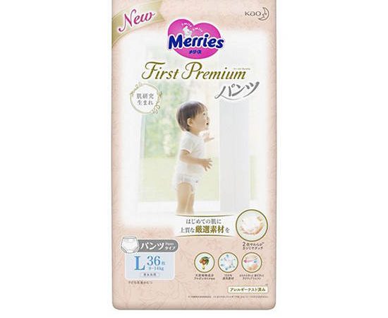 MERRIES DIAPER PANTS FRIST PREMIUM SIZE L 36 PCS x 1 PACK