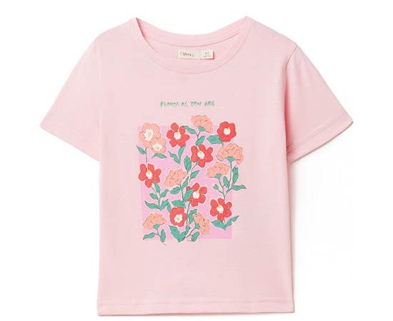SFERA KIDS Girl Toddler T-Shirt Short Sleeves Floral Printed Pink