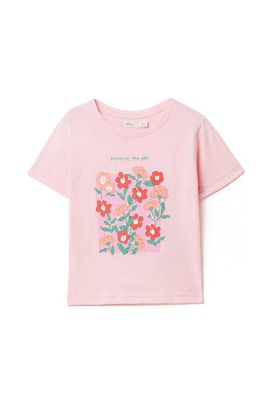 SFERA KIDS Girl Toddler T-Shirt Short Sleeves Floral Printed Pink