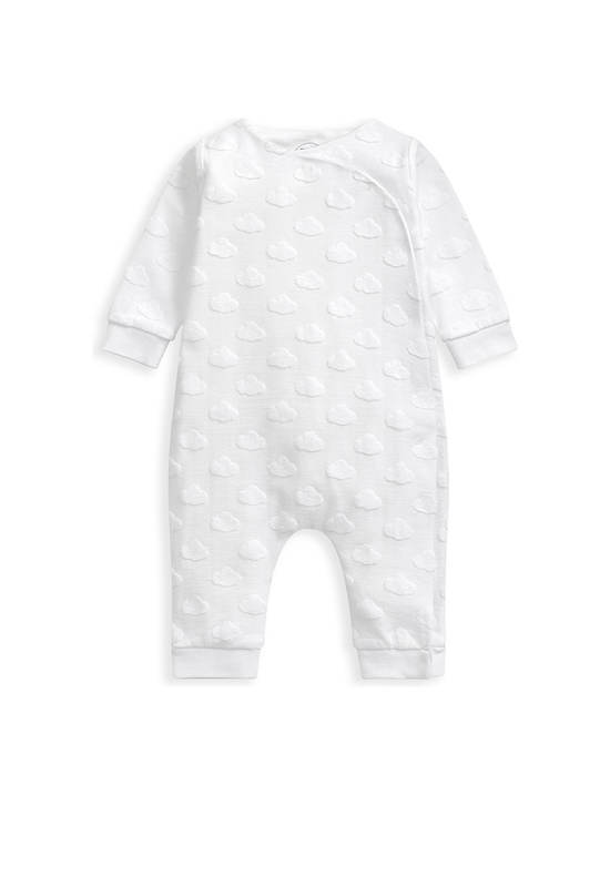 MAMAS & PAPAS Baby Romper Cloud Jacquard White