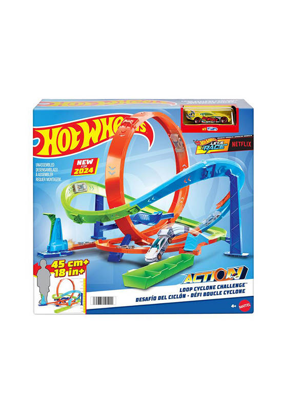 HOTWHEELS Toy Loop Cyclone Challenge HTK16 Multi-Color