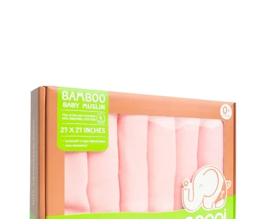 NAPPI Bamboo Fiber Diapers Pack of 6 Pink 27