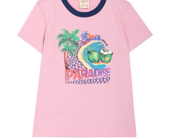DeFry 01 Girl T-Shirt Short Sleeves Printed Pink