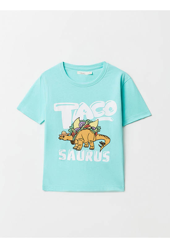 SFERA KIDS Girl T-Shirt Tacosaurus Printed Light Blue