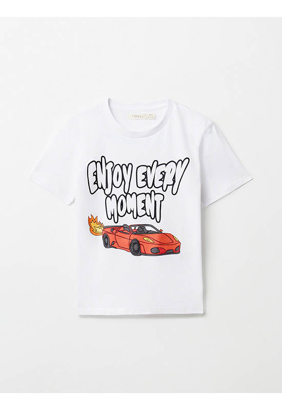 SFERA KIDS Girl T-Shirt Car Printed White