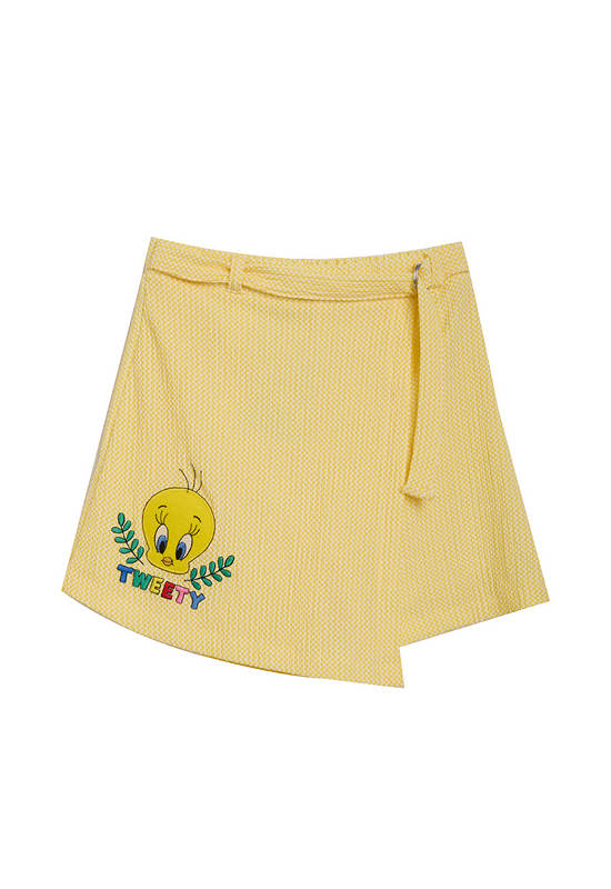 FOF KIDS Girl Skort Printed Looney Tunes Tweety Yellow