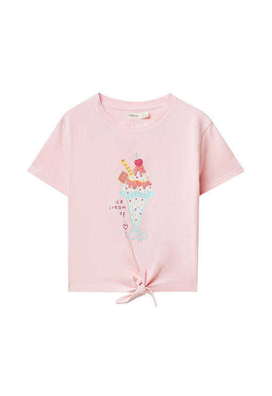 SFERA KIDS Girl T-Shirt Short Sleeves Ice Cream Printed Pink