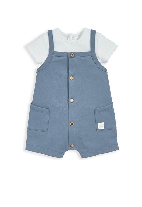 MAMAS & PAPAS Boy Infant Romper & Bodysuit Outfit Set Blue