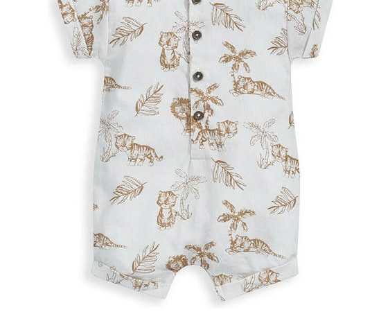 MAMAS & PAPAS Boy Infant Romper Jungle Linen Multi-Color