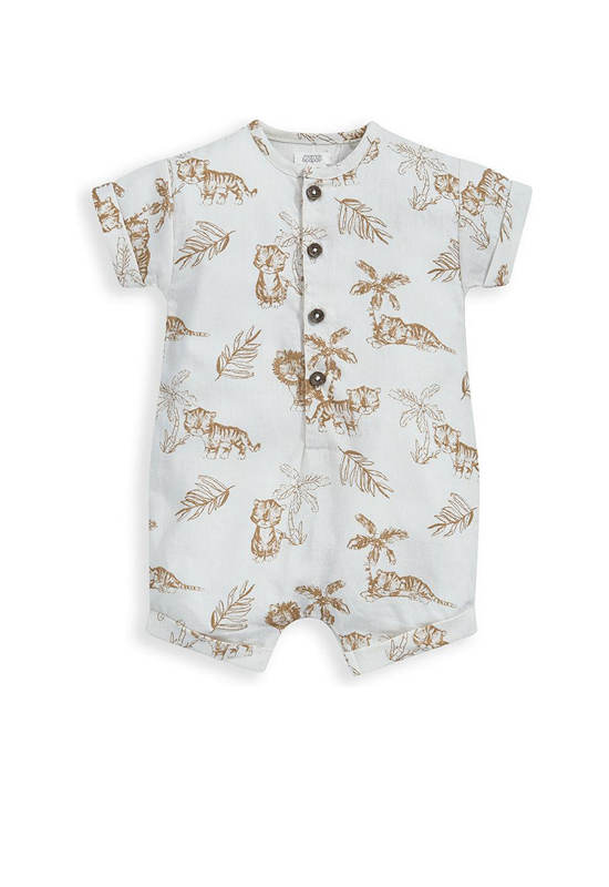 MAMAS & PAPAS Boy Infant Romper Jungle Linen Multi-Color