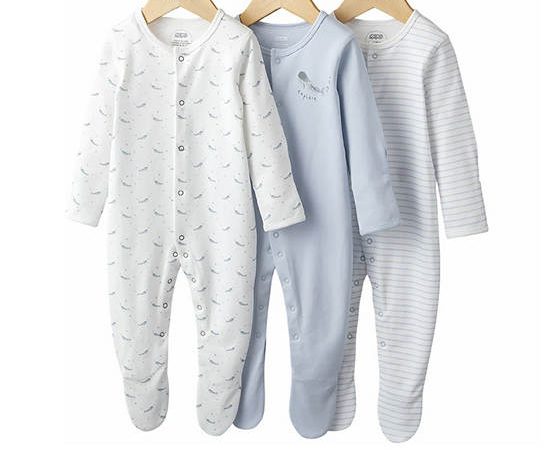 MAMAS & PAPAS Boy Toddler Sleepsuit Whales 3 Pk Multi-Color