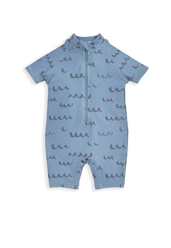 MAMAS & PAPAS Boy Infant Rashsuit Wave Shortsleeve Blue
