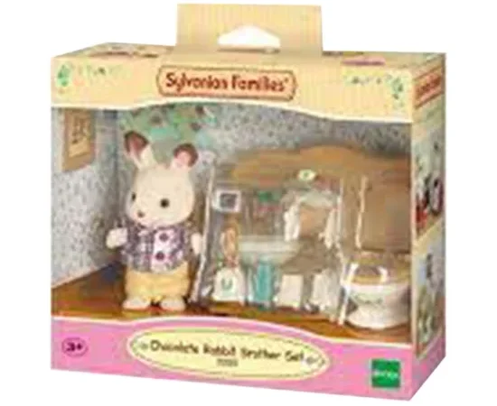 SYLVANIAN FAMILIES Chocolate Rabbit Brother Set Washroom 50156 Multi-Color