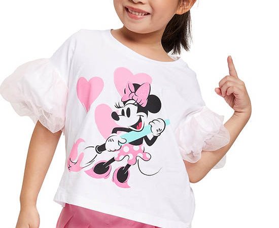 FOF KIDS Girl T-Shirt Disney Minnie Mouse Printed White