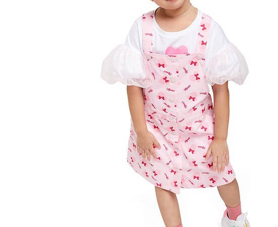 FOF KIDS Girl Dress Disney Minnie Mouse Printed Pink