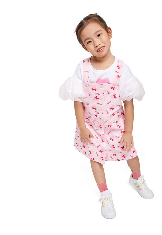 FOF KIDS Girl Dress Disney Minnie Mouse Printed Pink