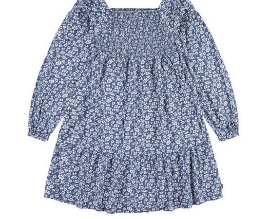 LEVI'S KIDS Girl Toddler Dress Long Sleeves Smocked Top sizeC1E-Vintage Indigo