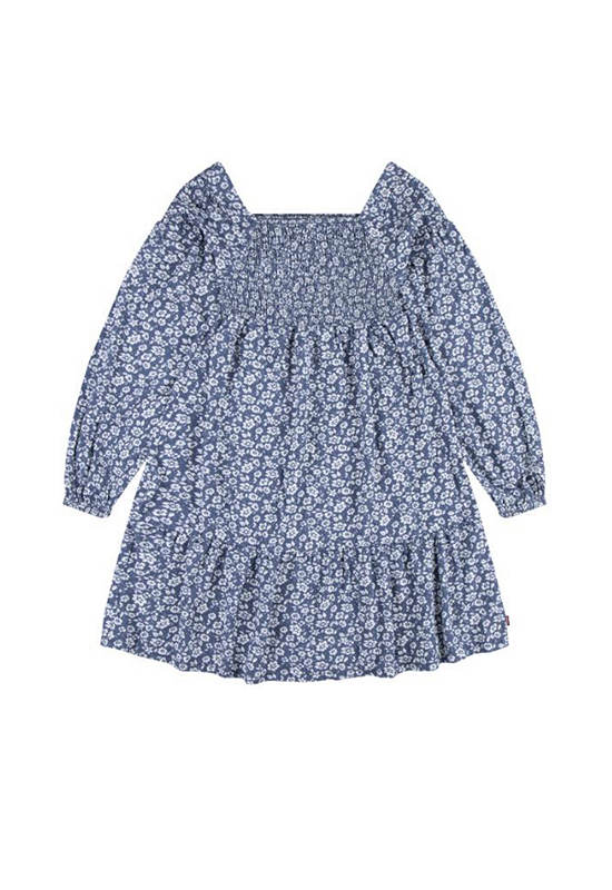 LEVI'S KIDS Girl Toddler Dress Long Sleeves Smocked Top sizeC1E-Vintage Indigo