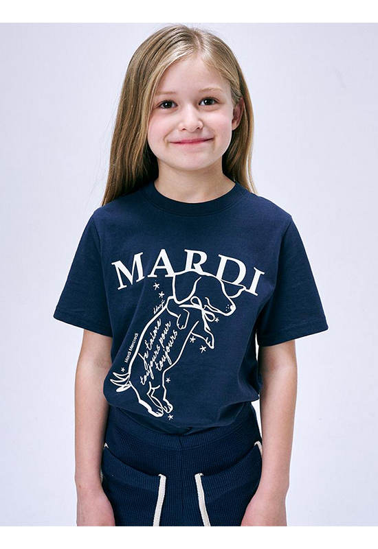 MARDI MERCREDI LES PETITS T-Shirt Swing The Tail Ddanji Navy Ivory