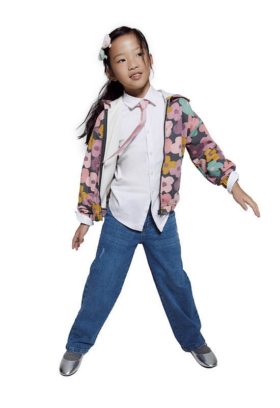 SFERA KIDS Girl Hoodie Sweatshirt Floral Open