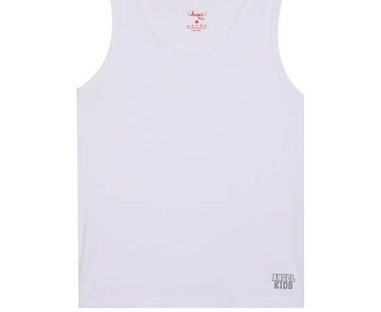ANGEL KIDS Boy Vest Model Logo Printed White