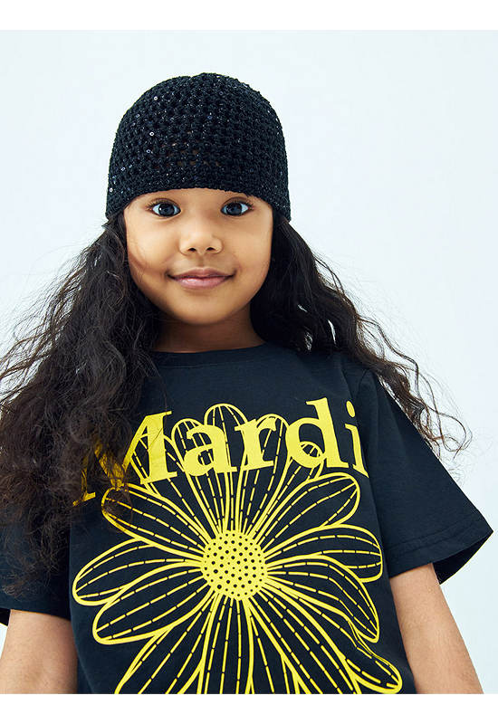 MARDI MERCREDI LES PETITS Tshirt Flowermardi Black Yellow