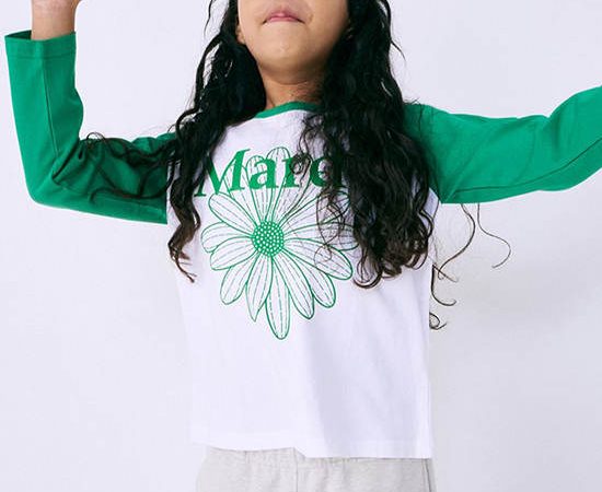 MARDI MERCREDI LES PETITS Tshirt Raglan Flowermardi Green Green