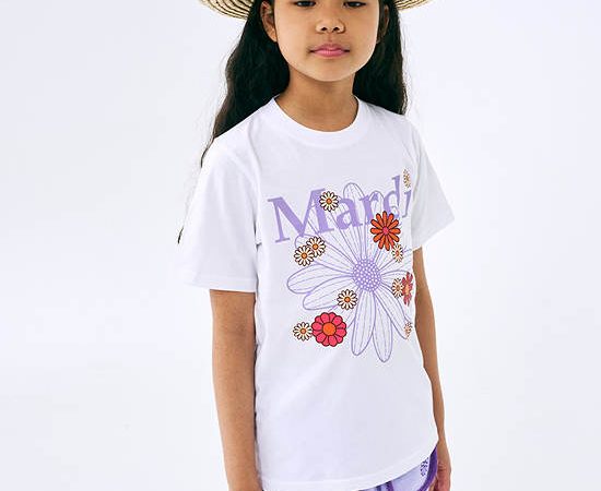 MARDI MERCREDI LES PETITS Tshirt Flowermardi Blossom White Lavender