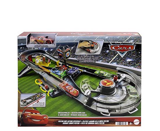 MATTEL Toy Cars Piston Cup Action Speedway Playset HPD81 Multi-Color