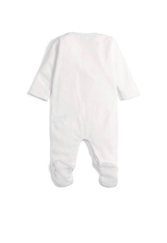 MAMAS & PAPAS Unisex Infant Jumpsuit with Hat Cloud Velour AIO White
