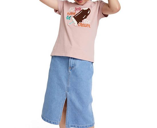 DeFry 01 Girl T-Shirt Short Sleeves Crew Neck Pink