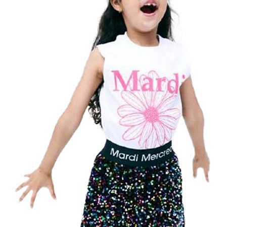 MARDI MERCREDI LES PETITS Kids Sleeveless Flowermardi White Violet