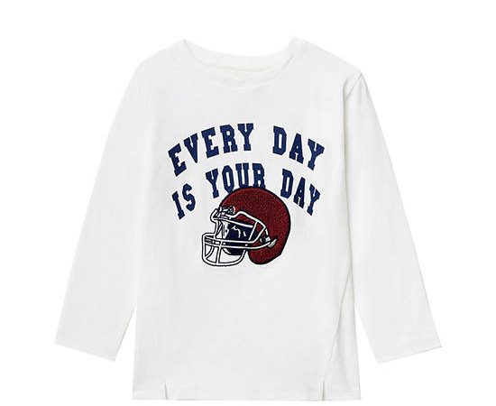 SFERA KIDS Boy T-Shirt Long Sleeves Match Towel Helmet White Cream