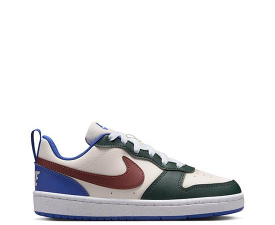 NIKE KIDS Boy Sneakers Court Borough Low GS Vintage Green/Dark Pony-Sail