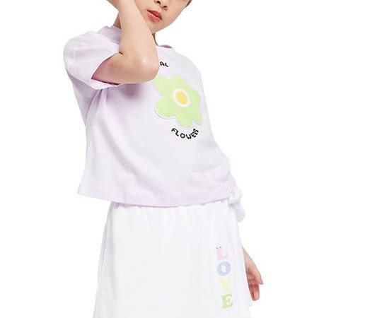 FOF KIDS Girl T-Shirt Flower Print Purple