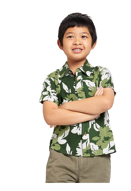 DeFry 01 Boy Shirt Collar Short Sleeves Green