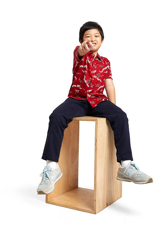 DeFry 01 Boy Shirt Collar Short Sleeves Red