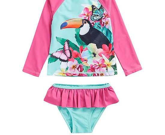 MOTHERCARE Girl Swimsuit One Piece Long Sleeves Multi-Color