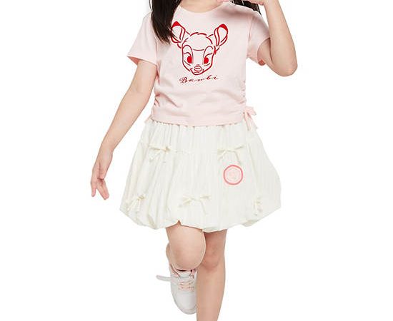 FOF KIDS Girl Balloon Skirt Bambi Print Cream