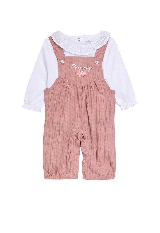 Angel Baby Girl Toddler Set Sweatshirt + Dungaree White